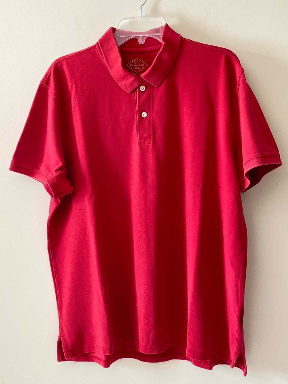 St. John’s Bay Men’s Red Cotton Legacy Polo Shirt - L - Pre-owned